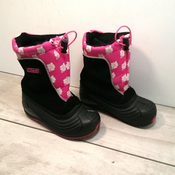 Harsh Snow Boots Winter Boots with Pink Floral Design Size 11 Toddler - Picture 4 of 10